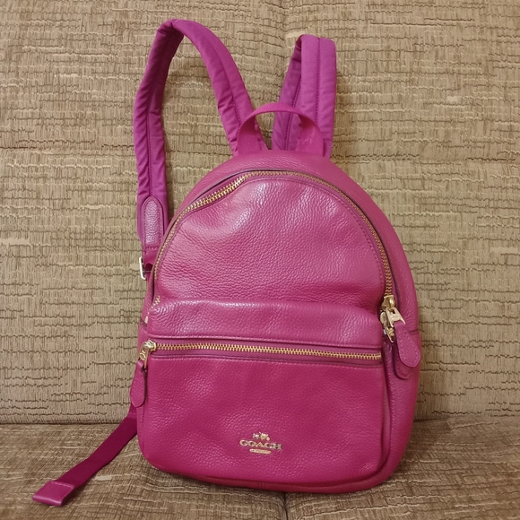 #163. Coach backpack burgundy color. - Picture 1 of 13